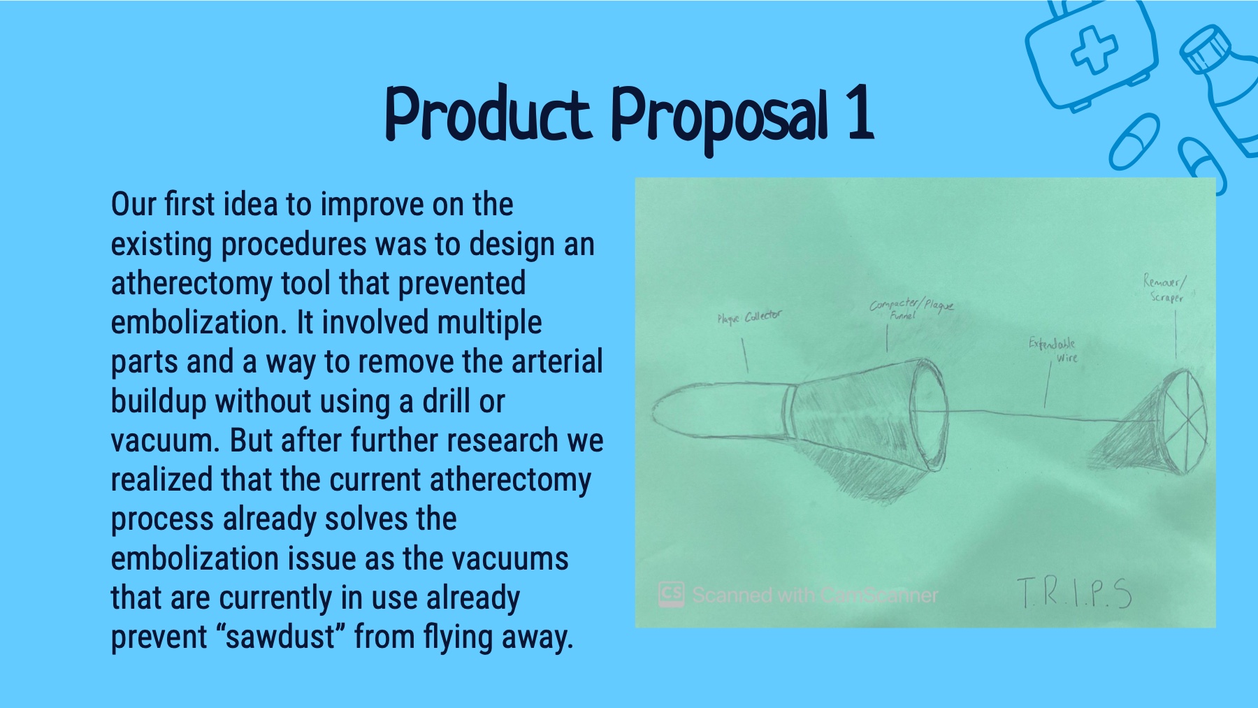 T.R.I.P-S product proposal 1 slide